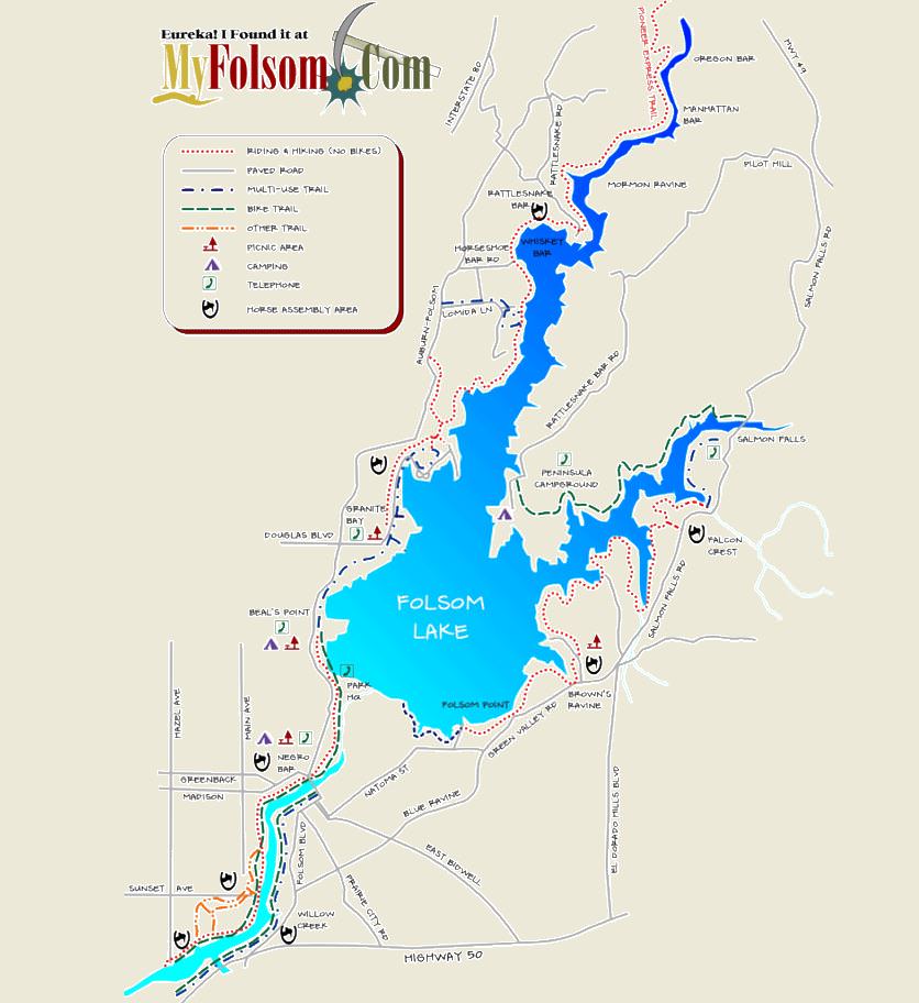 Folsom Lake Roads Map