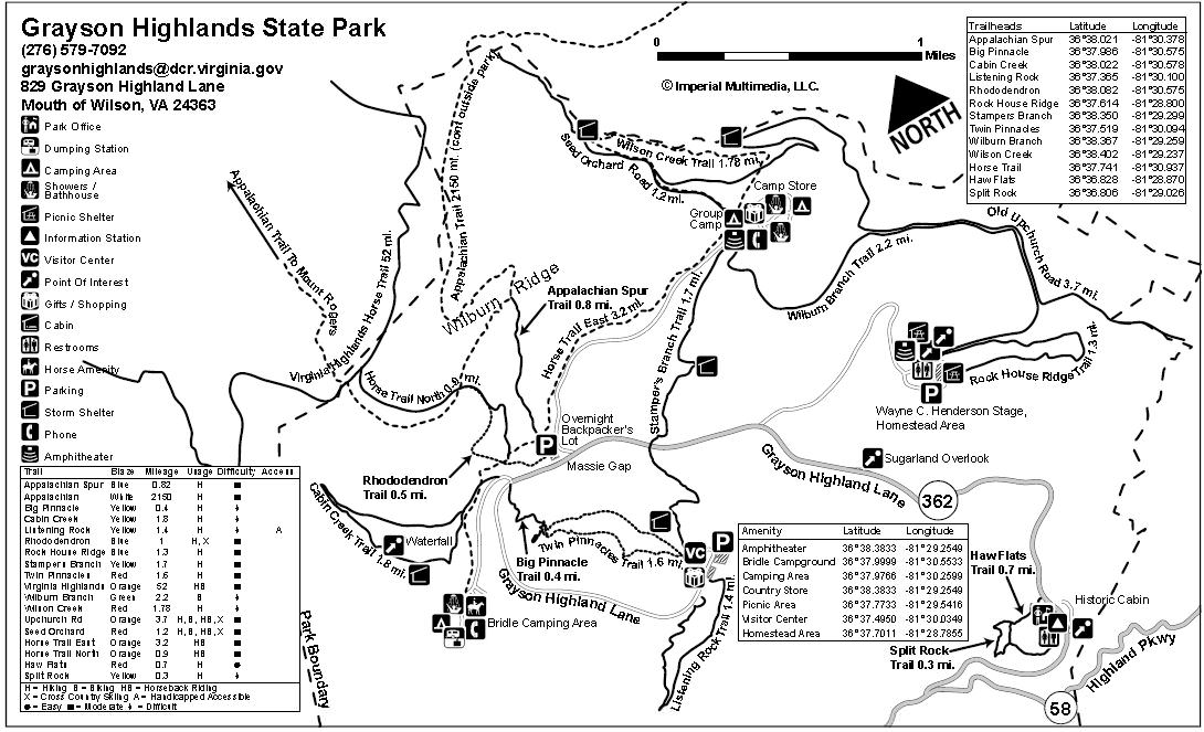 Grayson Highlands Campground Map 9214