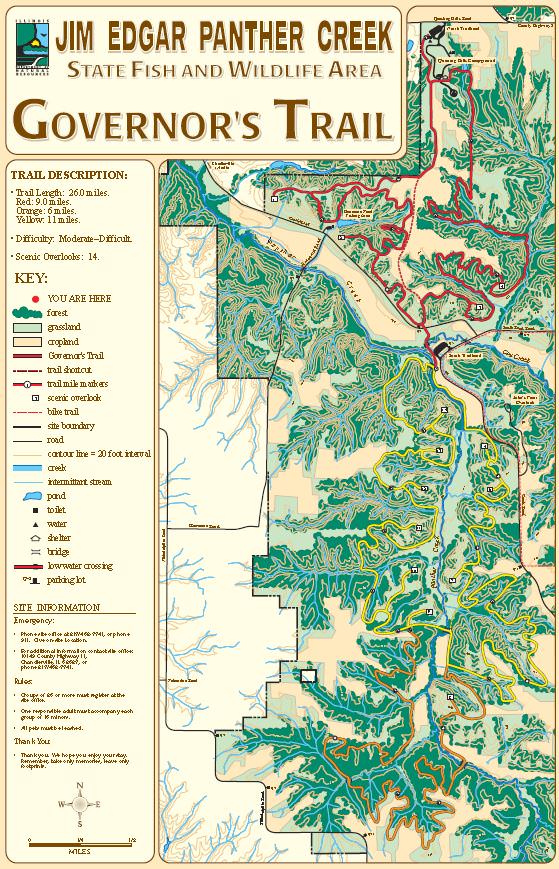 Panther Creek Trail Map Jim Edgar Panther Creek - Questing Hills Camp - Trailmeister